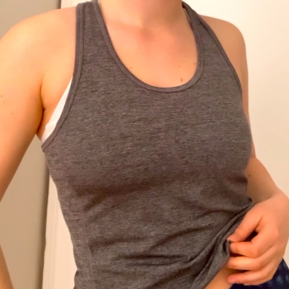 Gray workout tank top